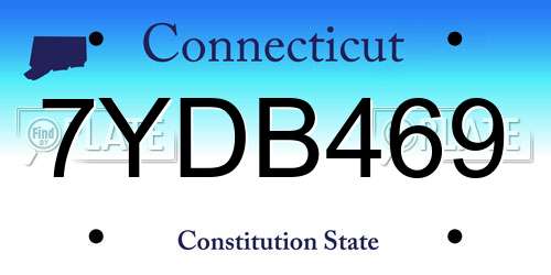 7YDB469 Connecticut License Plate