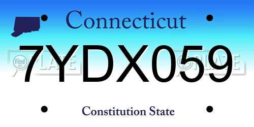 7YDX059 Connecticut License Plate