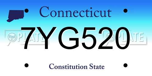 7YG520 Connecticut License Plate