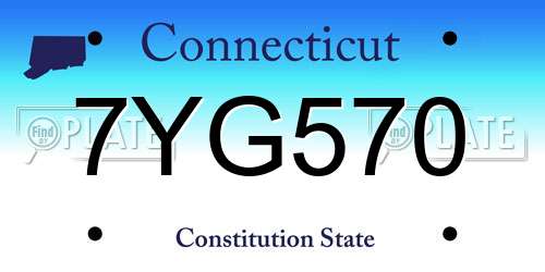 7YG570 Connecticut License Plate