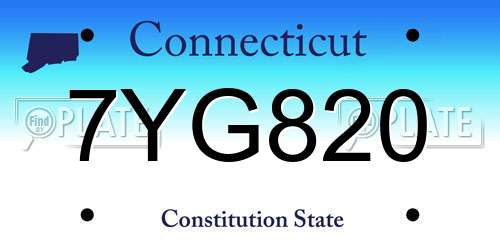 7YG820 Connecticut License Plate