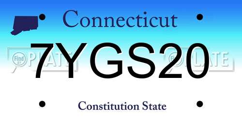 7YGS20 Connecticut License Plate
