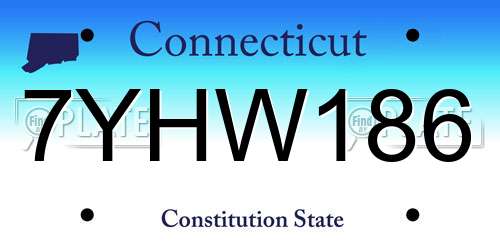 7YHW186 Connecticut License Plate