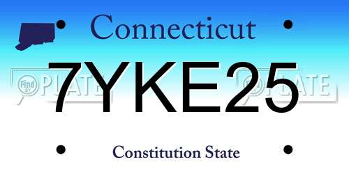 7YKE25 Connecticut License Plate