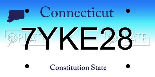 7YKE28 Connecticut License Plate