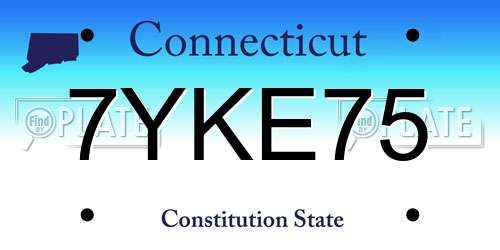7YKE75 Connecticut License Plate