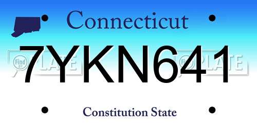 7YKN641 Connecticut License Plate