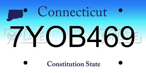7YOB469 Connecticut License Plate