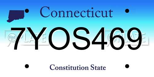 7YOS469 Connecticut License Plate