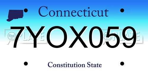 7YOX059 Connecticut License Plate