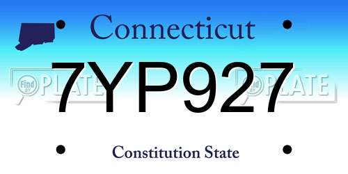 7YP927 Connecticut License Plate
