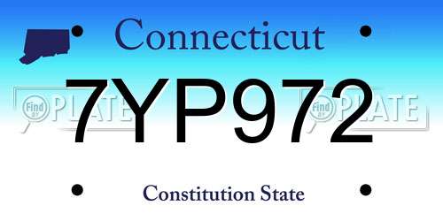 7YP972 Connecticut License Plate
