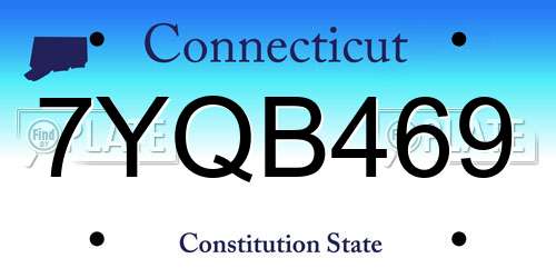 7YQB469 Connecticut License Plate