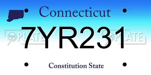 7YR231 Connecticut License Plate
