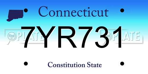 7YR731 Connecticut License Plate