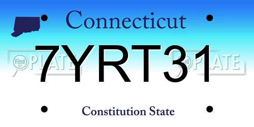 7YRT31 Connecticut License Plate