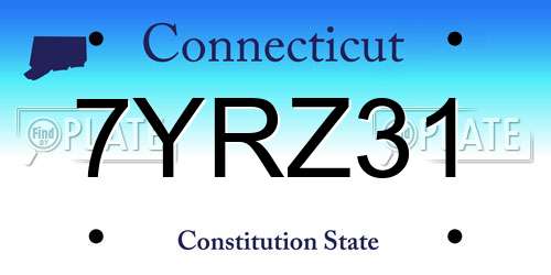 7YRZ31 Connecticut License Plate