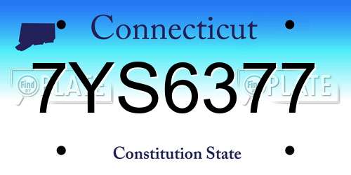 7YS6377 Connecticut License Plate