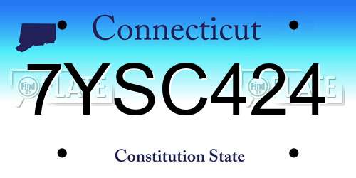 7YSC424 Connecticut License Plate
