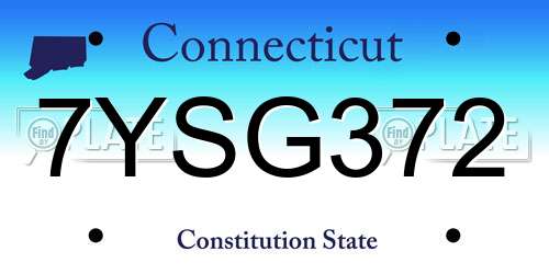 7YSG372 Connecticut License Plate