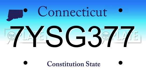 7YSG377 Connecticut License Plate