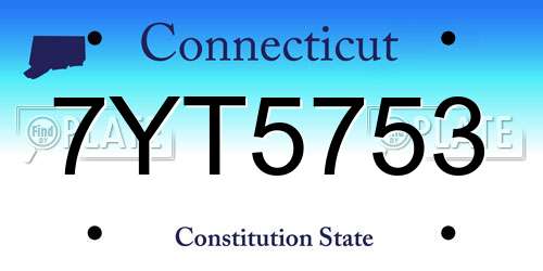 7YT5753 Connecticut License Plate