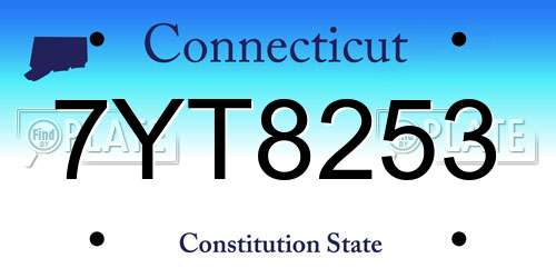 7YT8253 Connecticut License Plate
