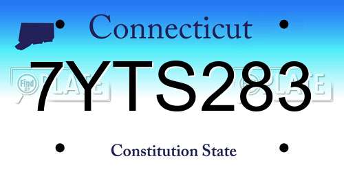 7YTS283 Connecticut License Plate
