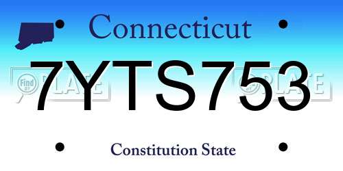 7YTS753 Connecticut License Plate