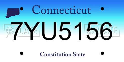 7YU5156 Connecticut License Plate