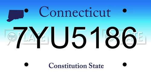 7YU5186 Connecticut License Plate