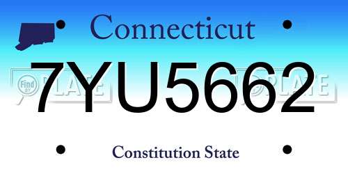 7YU5662 Connecticut License Plate