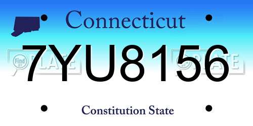 7YU8156 Connecticut License Plate