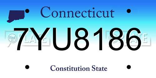 7YU8186 Connecticut License Plate