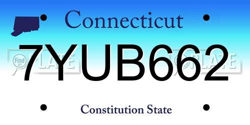 7YUB662 Connecticut License Plate