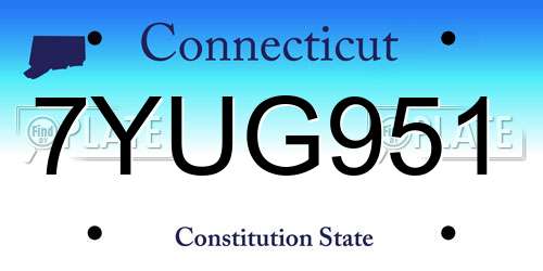 7YUG951 Connecticut License Plate