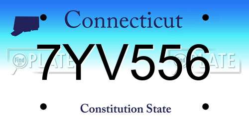 7YV556 Connecticut License Plate