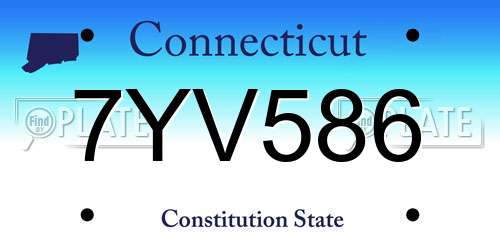 7YV586 Connecticut License Plate