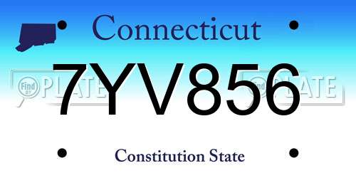 7YV856 Connecticut License Plate