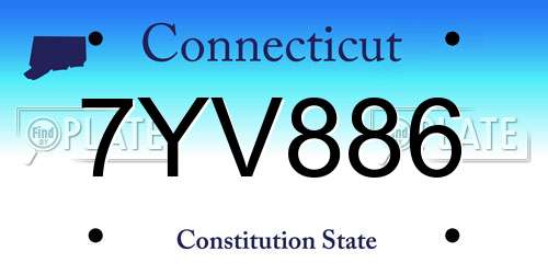 7YV886 Connecticut License Plate
