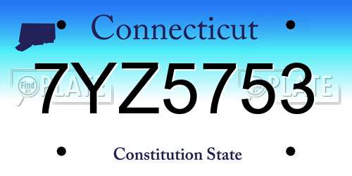7YZ5753 Connecticut License Plate