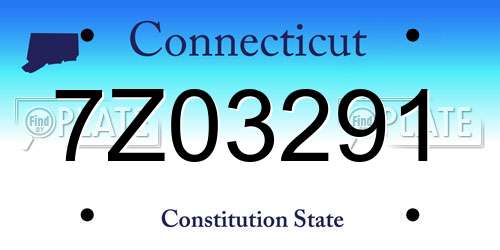 7Z03291 Connecticut License Plate