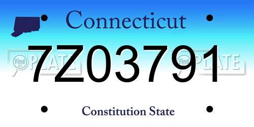 7Z03791 Connecticut License Plate
