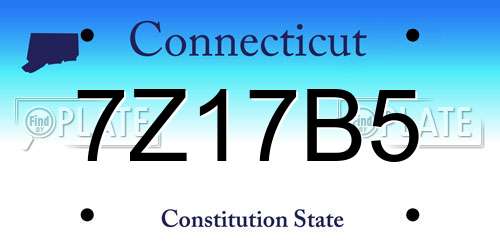 7Z17B5 Connecticut License Plate