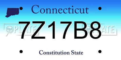 7Z17B8 Connecticut License Plate