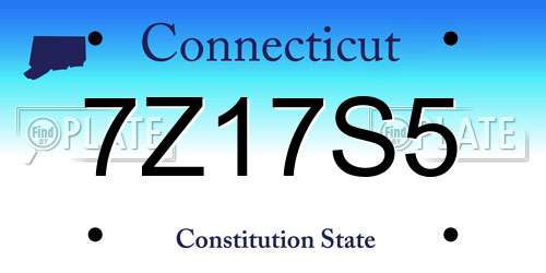 7Z17S5 Connecticut License Plate