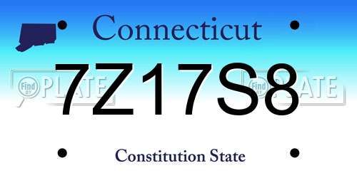 7Z17S8 Connecticut License Plate