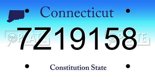 7Z19158 Connecticut License Plate