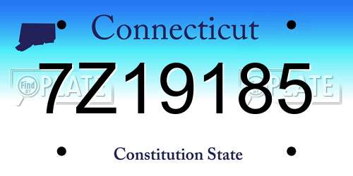 7Z19185 Connecticut License Plate