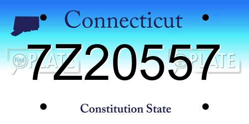 7Z20557 Connecticut License Plate